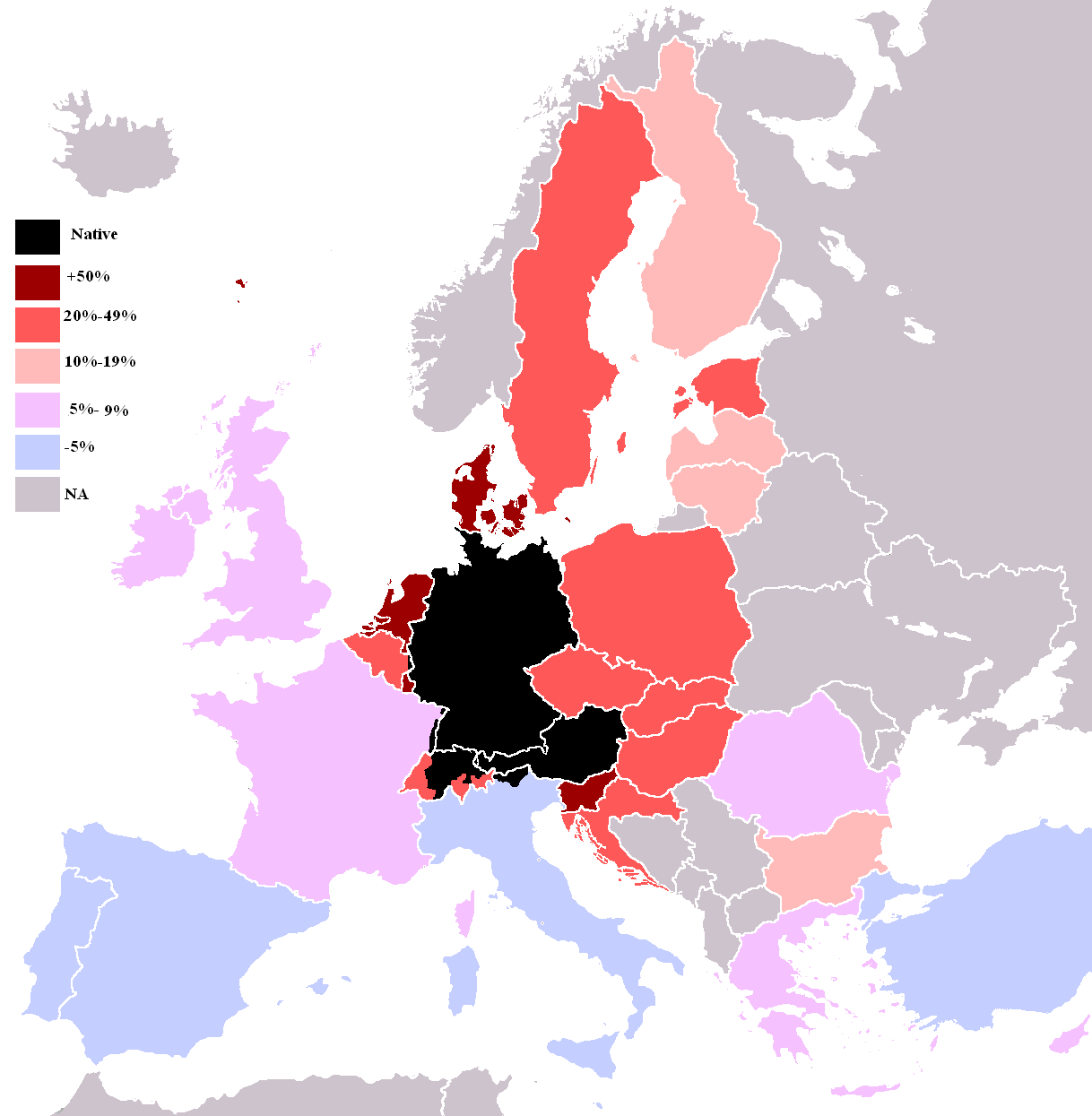 alemany per a viatgers, German, map of Europe
