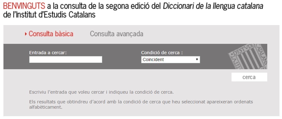 Consulta DIEC, diccionari de la llengua catalana