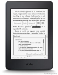 Diccionario integrado del Kindle, leer con kindle