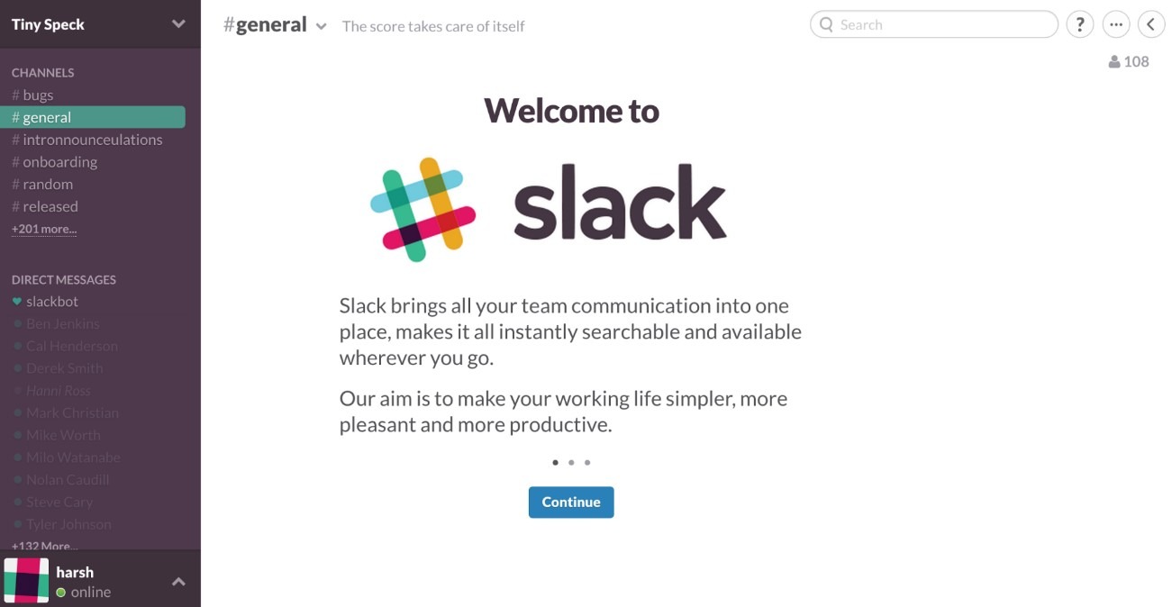 slack, treball en equip, missatgeria, aplicació